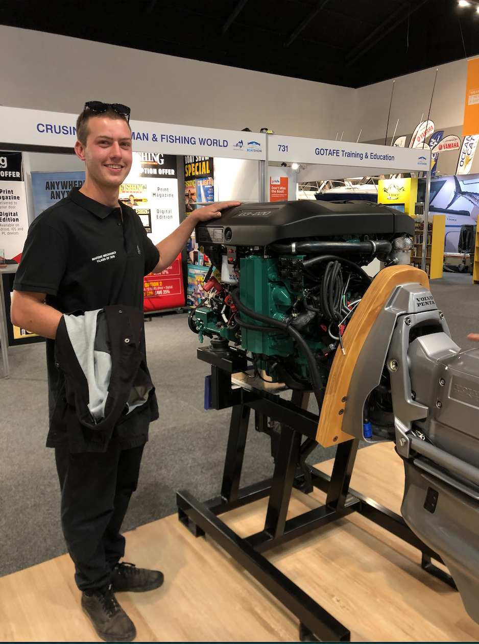 Luke at the Sydney International Boat Show before the Ultimo TAFE NSW Graduation and Awards Night