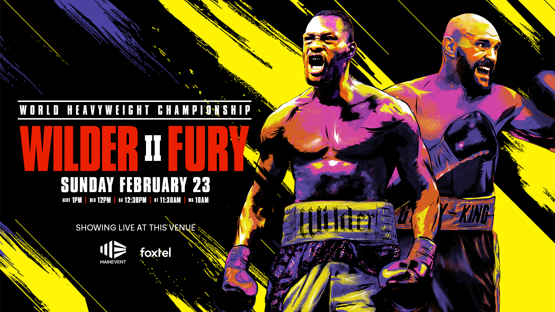 World Heavyweight Championship  WILDER vs FURY 2    Watch all the action live at Souths Leagues Club in the sports bar on the big screens on Sunday February 23 from 12pm!  See you at Souths Leagues Club