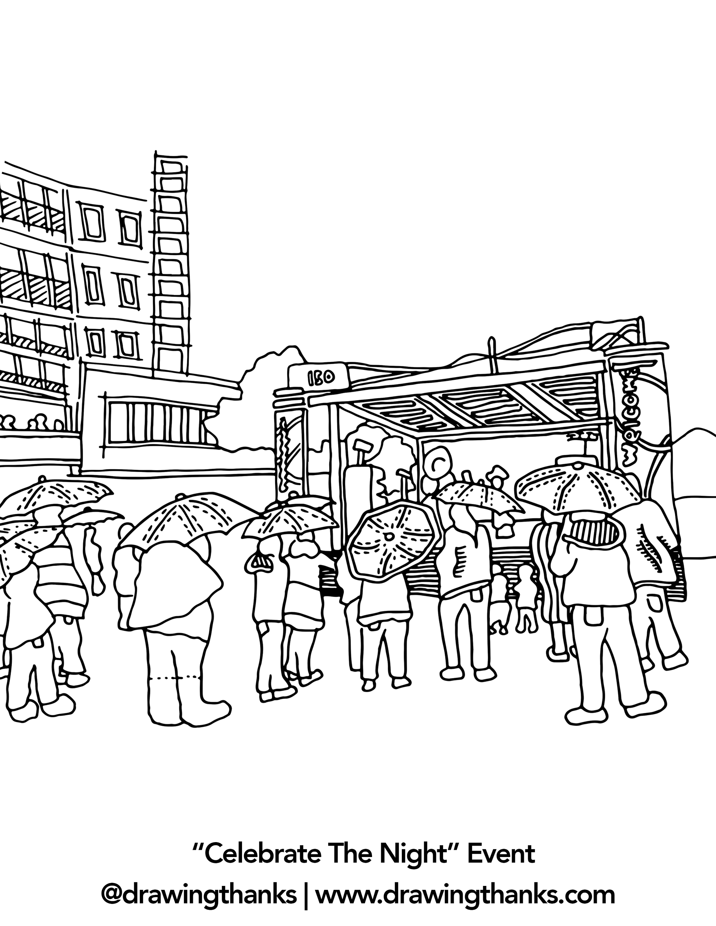 Celebrate The Night Colouring Sheet