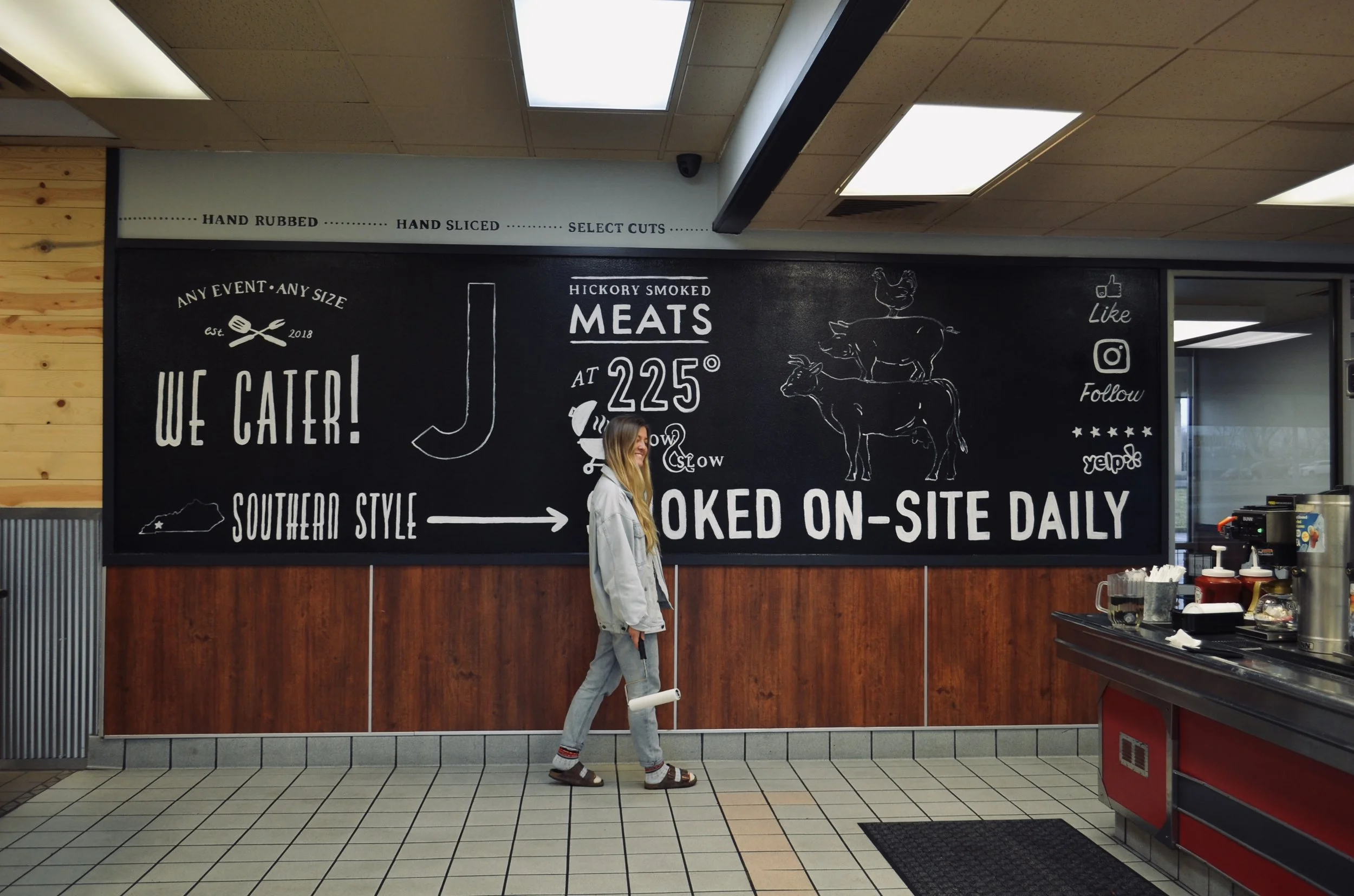  16 ft. x 6 ft. mural right when you enter the restaurant.  