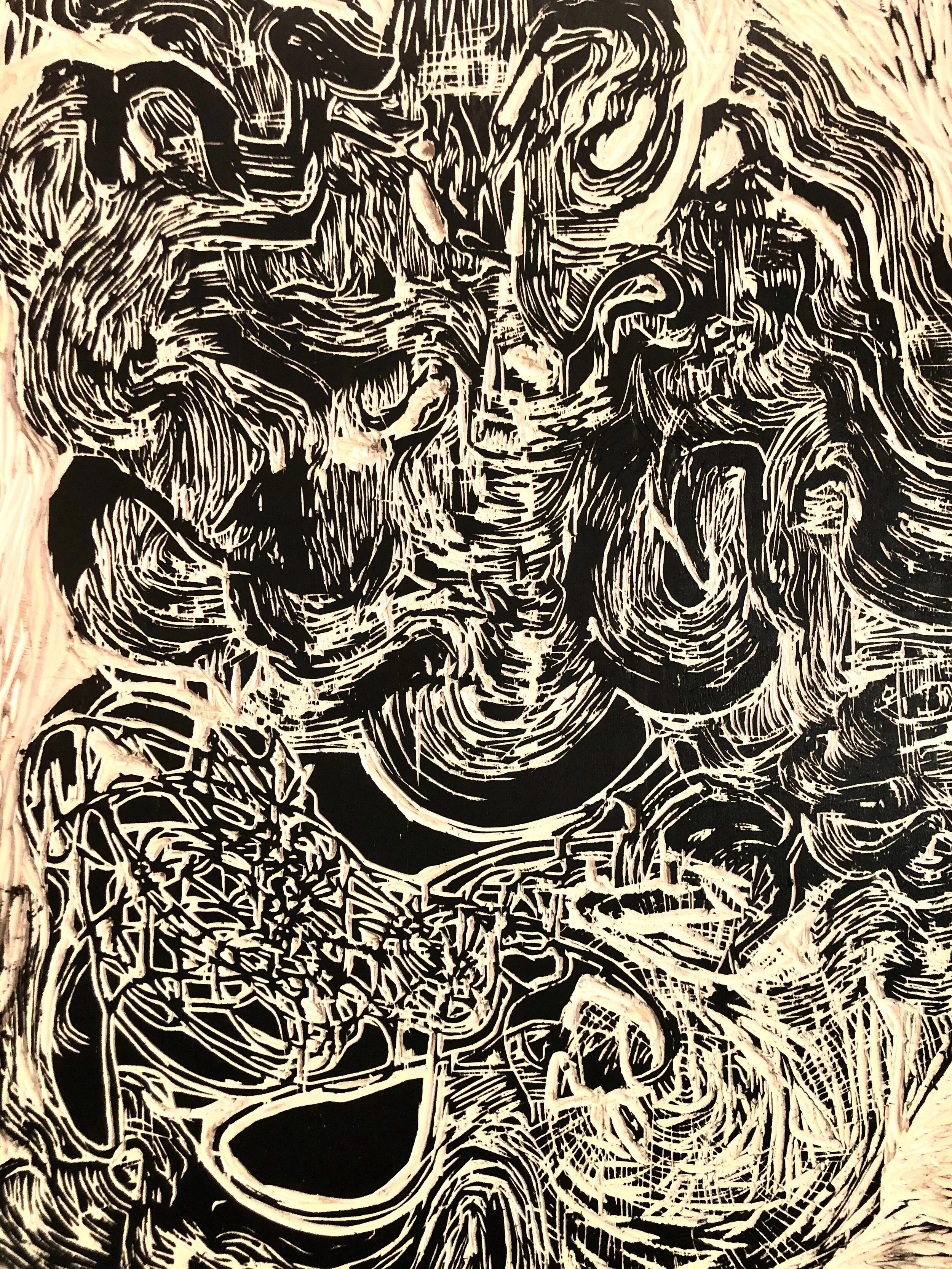  18 x 24  woodcut 