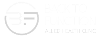 Back To Function Chiropractic Clinic Logo White Gray Small