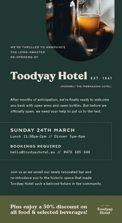 Toodyay Hotel invite