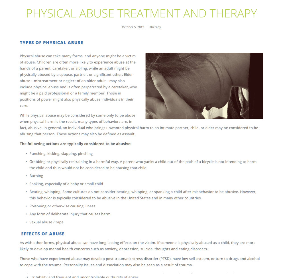 Child Abuse Therapy Treatment