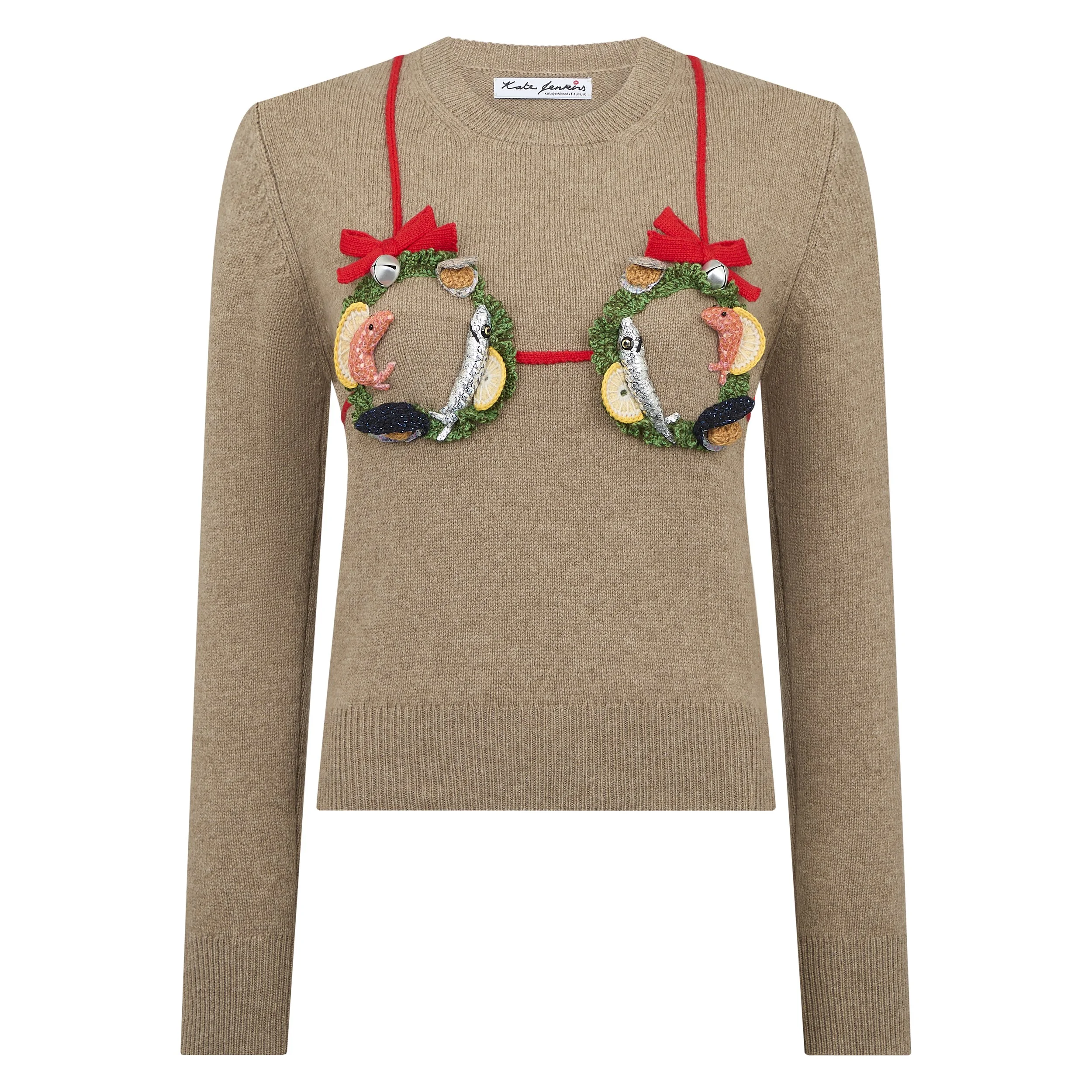 Marylebone-based concept store KOIBIRD partners with British textile artist Kate Jenkins to launch a joyful collection of limited-edition festive jumpers, tree decorations and “Fishmass Tree”.