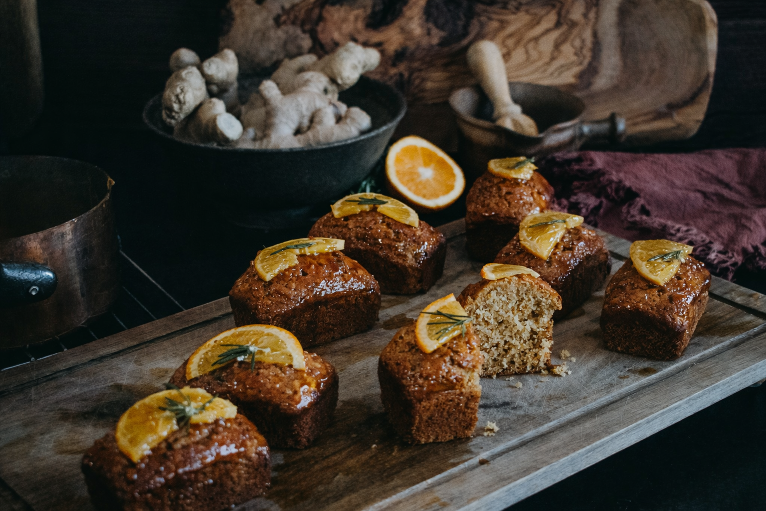 Honey Glazed Ginger and Orange Cakes