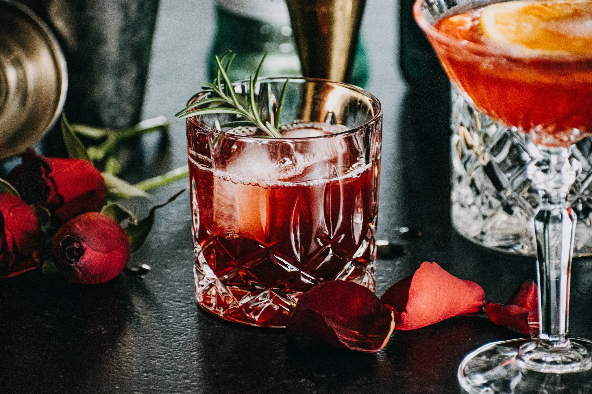 Homemade Sloe Gin &amp; Negroni Cocktails
