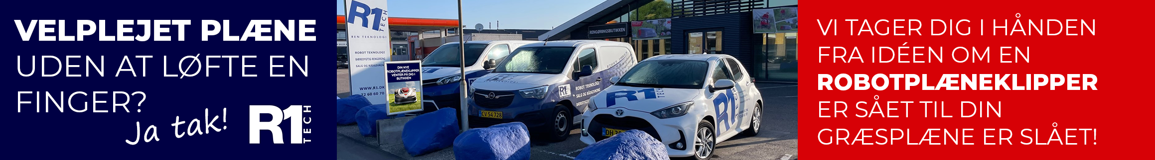 Velplejet plæne uden at løfte en finger? Ring eller skriv til R1 tech i Helsinge, Nordsjælland. Vi hjælper hele vejen fra idé til smuk plæne!