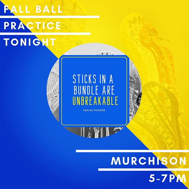 Just a reminder that fall ball practice is tonight from 5-7pm at Murchison. Please make sure all of your paperwork is turned in (unfortunately you cannot practice until it has been submitted). Bring water! 💦 #sticksup #ATtacksuccess