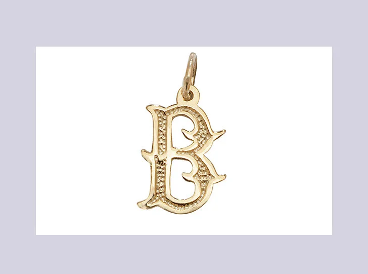9ct Gold Gothic Letter Initial Pendant 