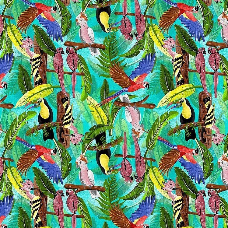 Introducing one of our new freelancers! @gerdiaz.designer  German is a visual artist and designer from Columbia, he has produced some exciting and colourful prints for the textile market and is inspired by the texture, shapes and colour of nature 🦚?