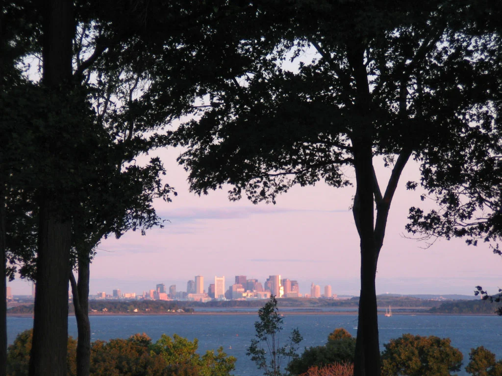 View of the Boston skyline from World’s End (Courtesy R. Mahoney)