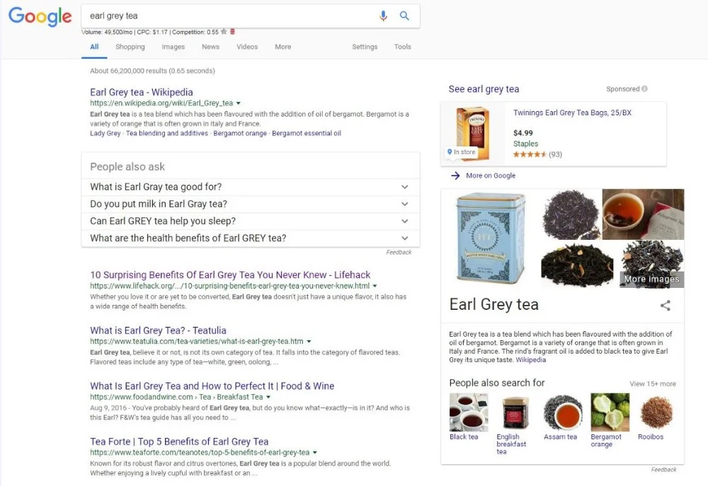 Head Keyword Search Engine Results