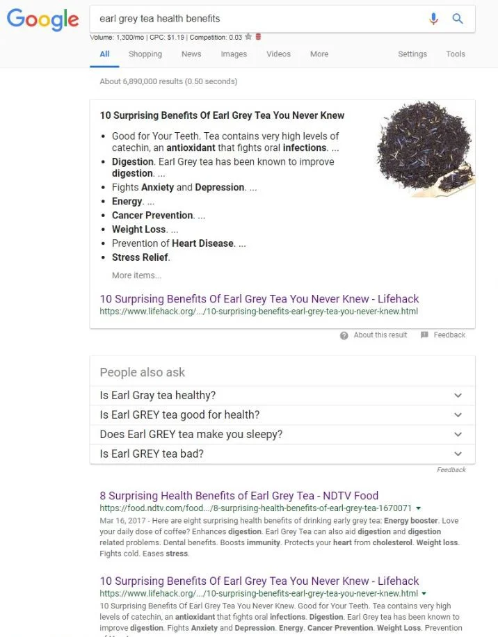 Long-tail Keyword Search Engine Results