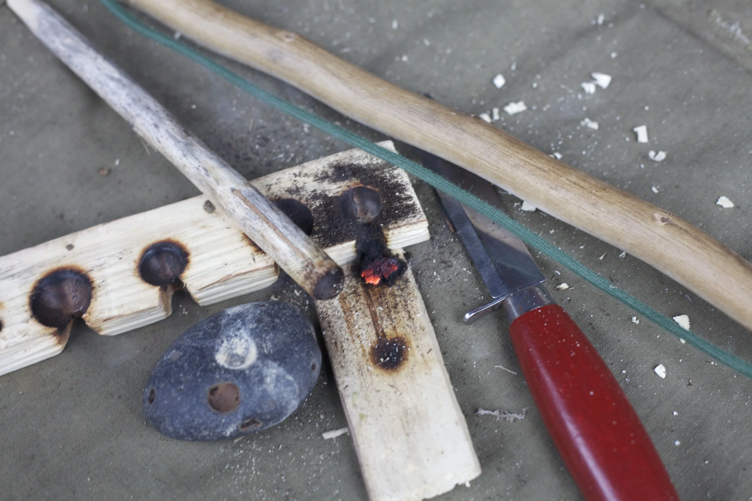Friction Fire by Bowdrill