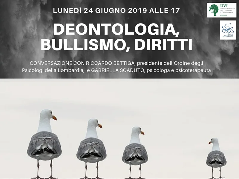 Deontologia, bullismo, diritti: il 24 giugno alle 17