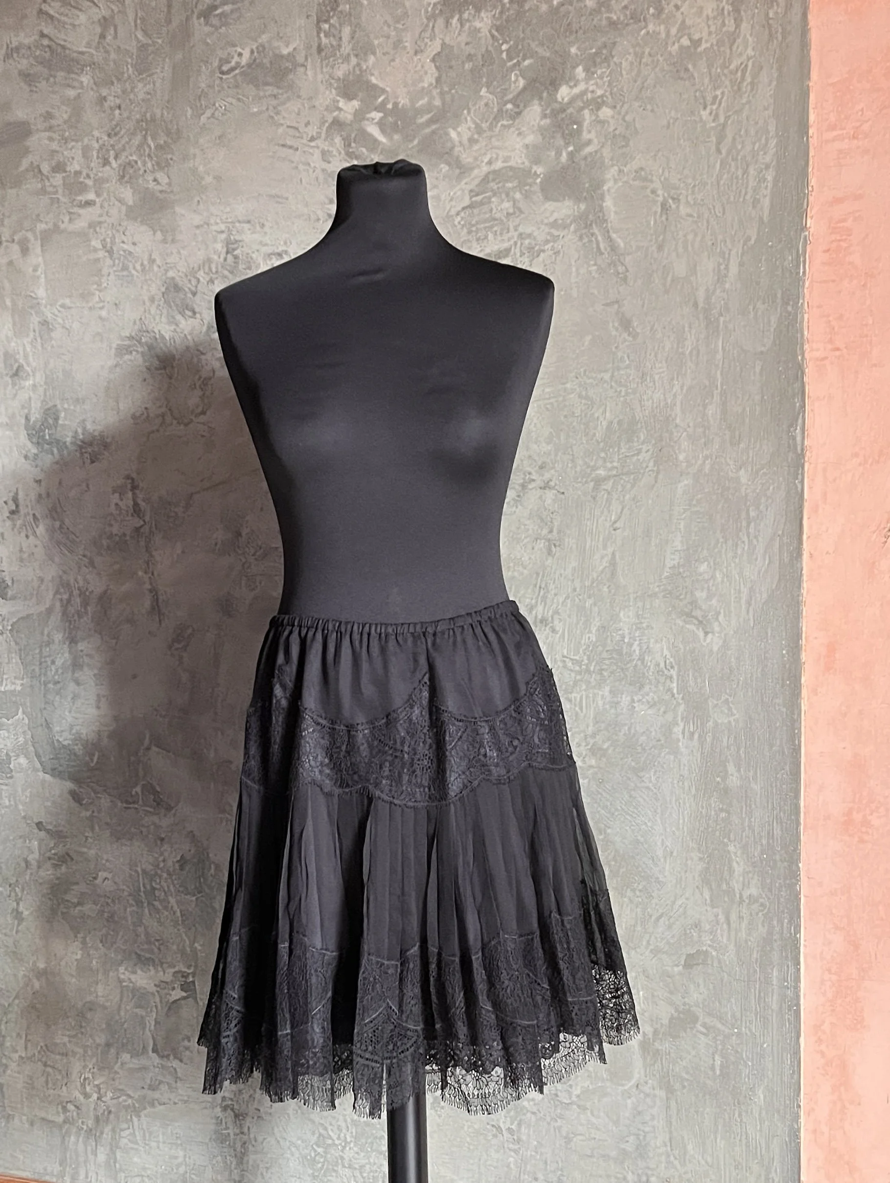 Meadham Kirchhoff Black Lace Skirt