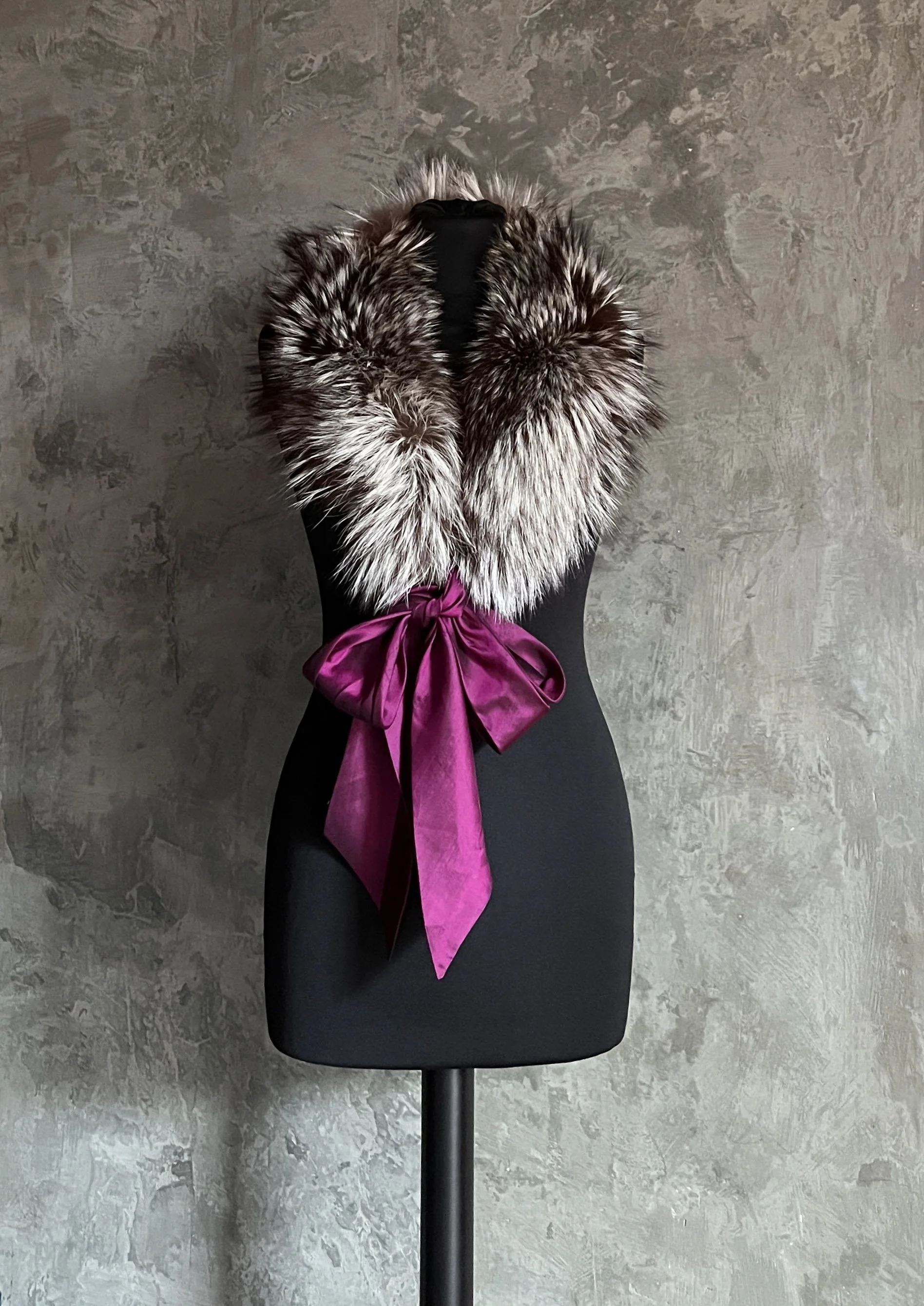 Vintage Silver Fox Fur Collar