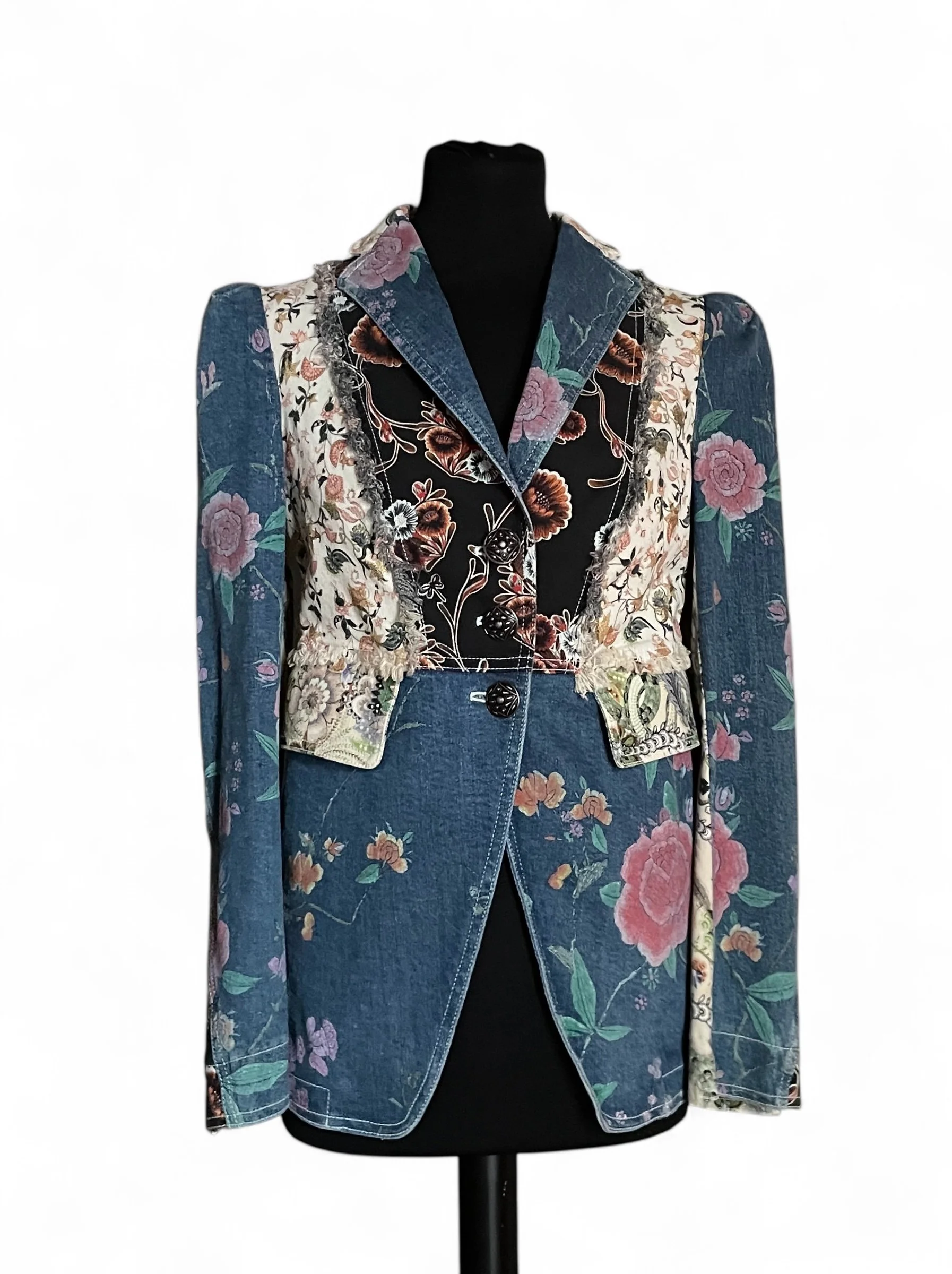 Roberto Cavalli Denim Patchwork Blazer — Mia Luxury Vintage