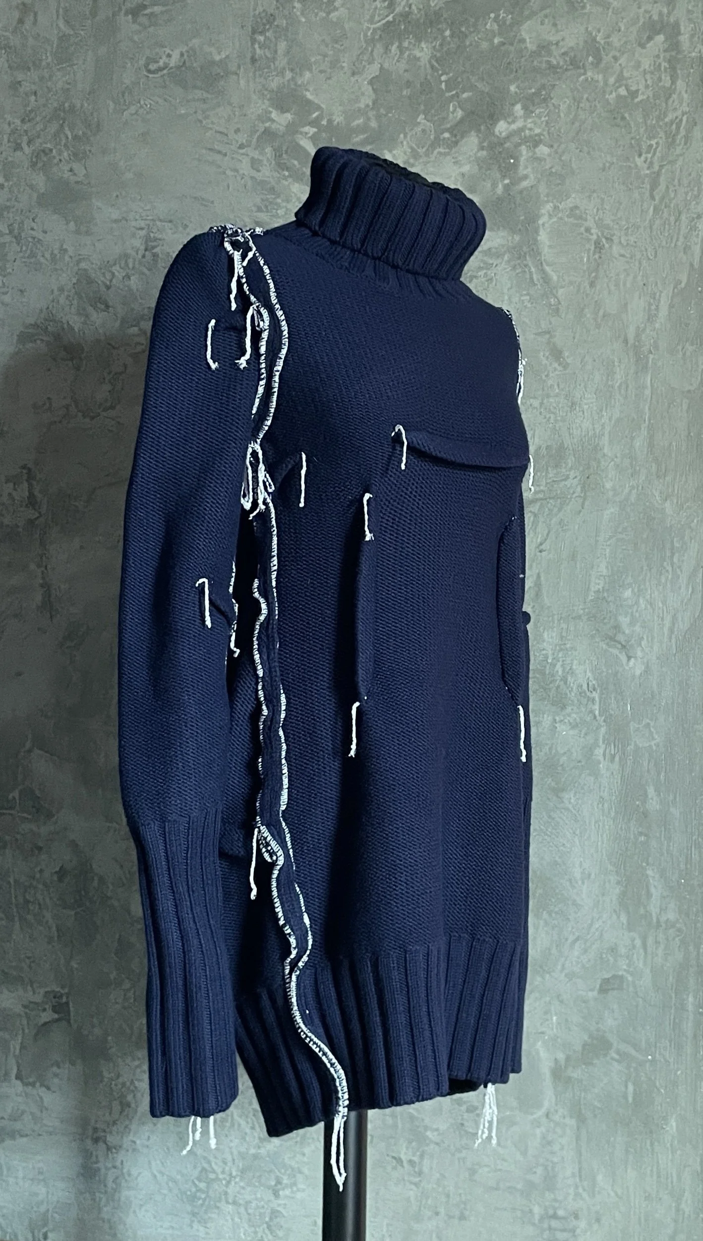 Maison Margiela x H&M Knit Turtle Neck Navy Dress — Mia Luxury Vintage