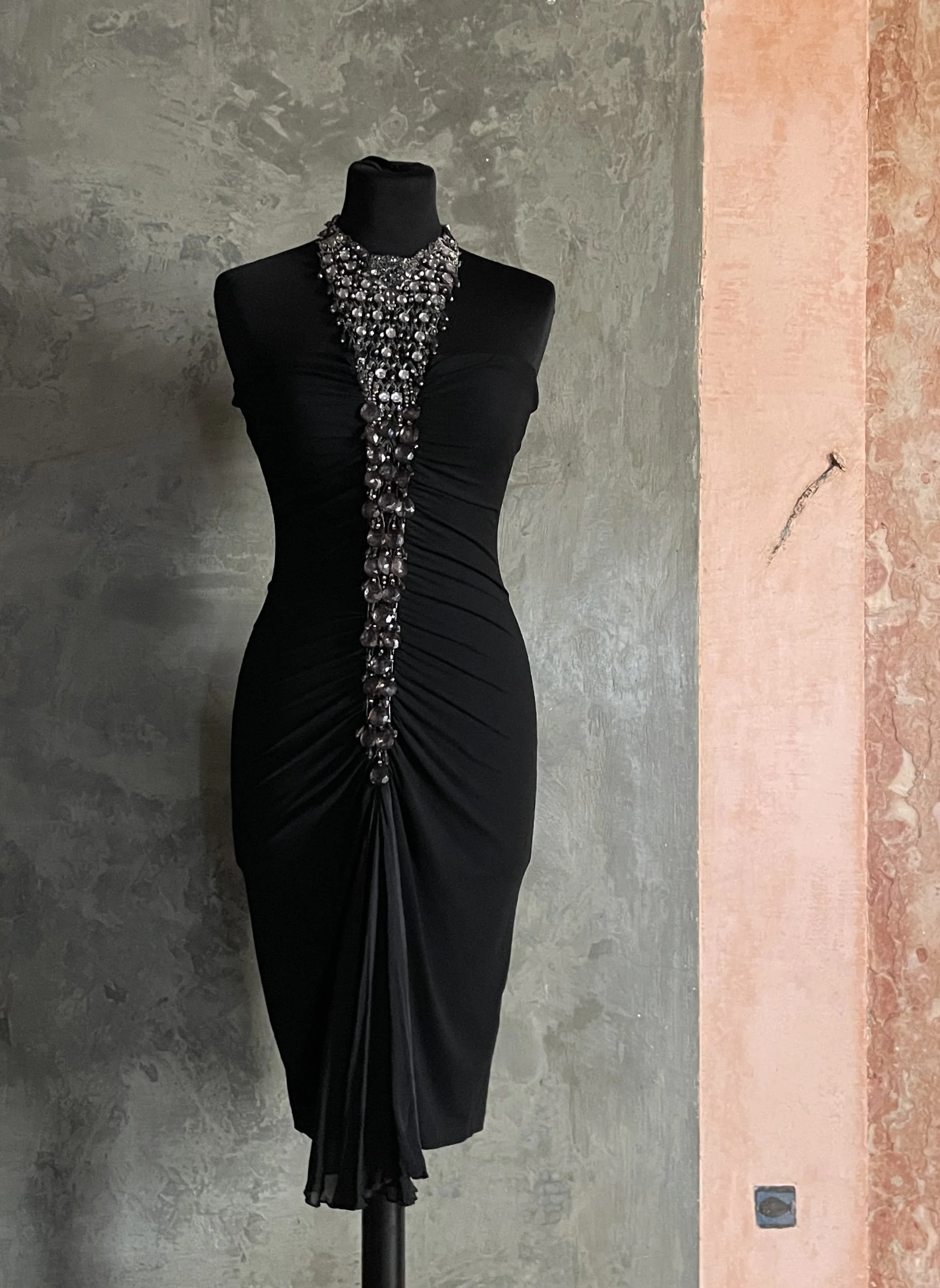 Roberto Cavalli Vintage Rhinestone Halter Dress