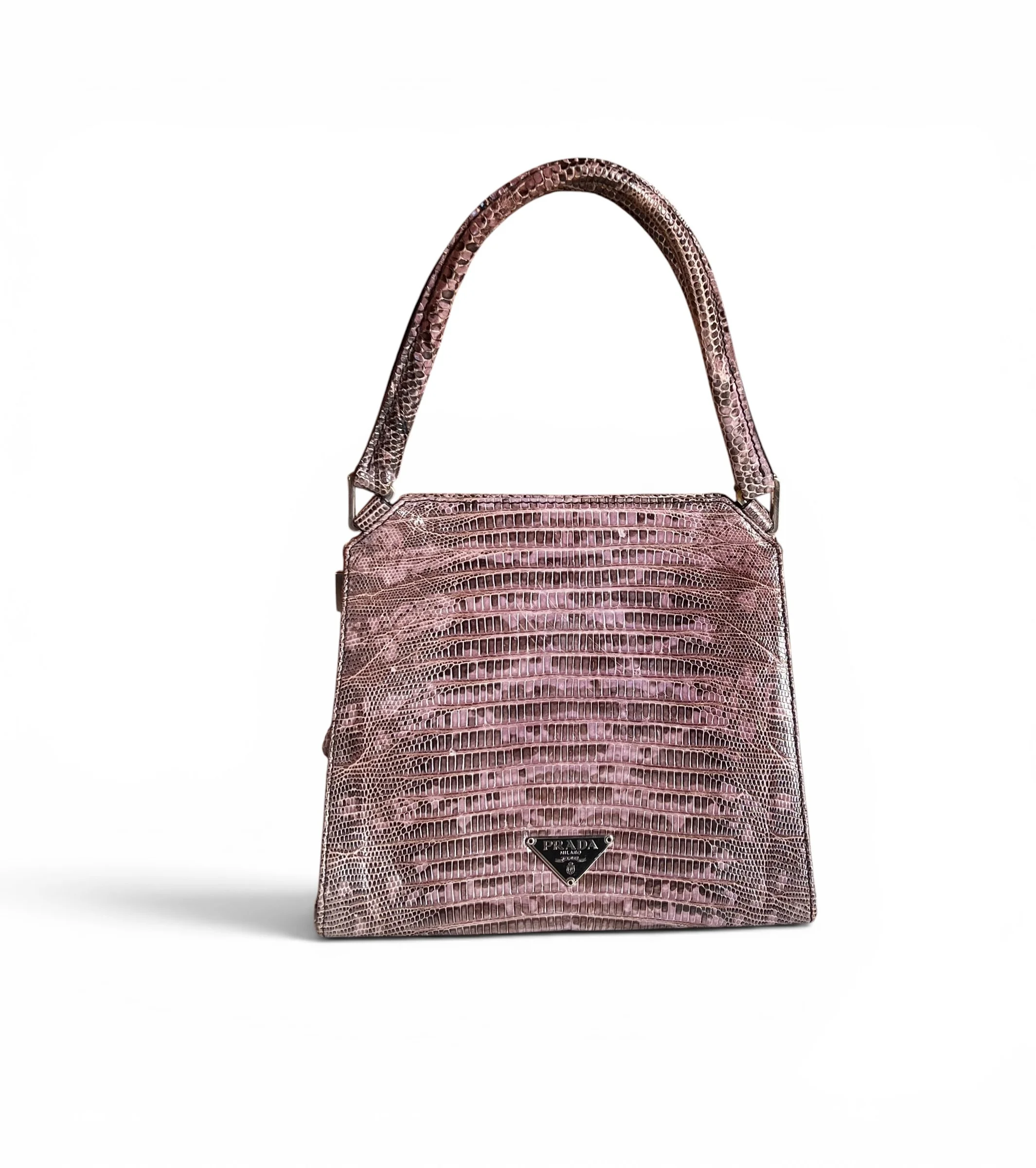 Prada Lilac Lizard Mini Top Handle Bag
