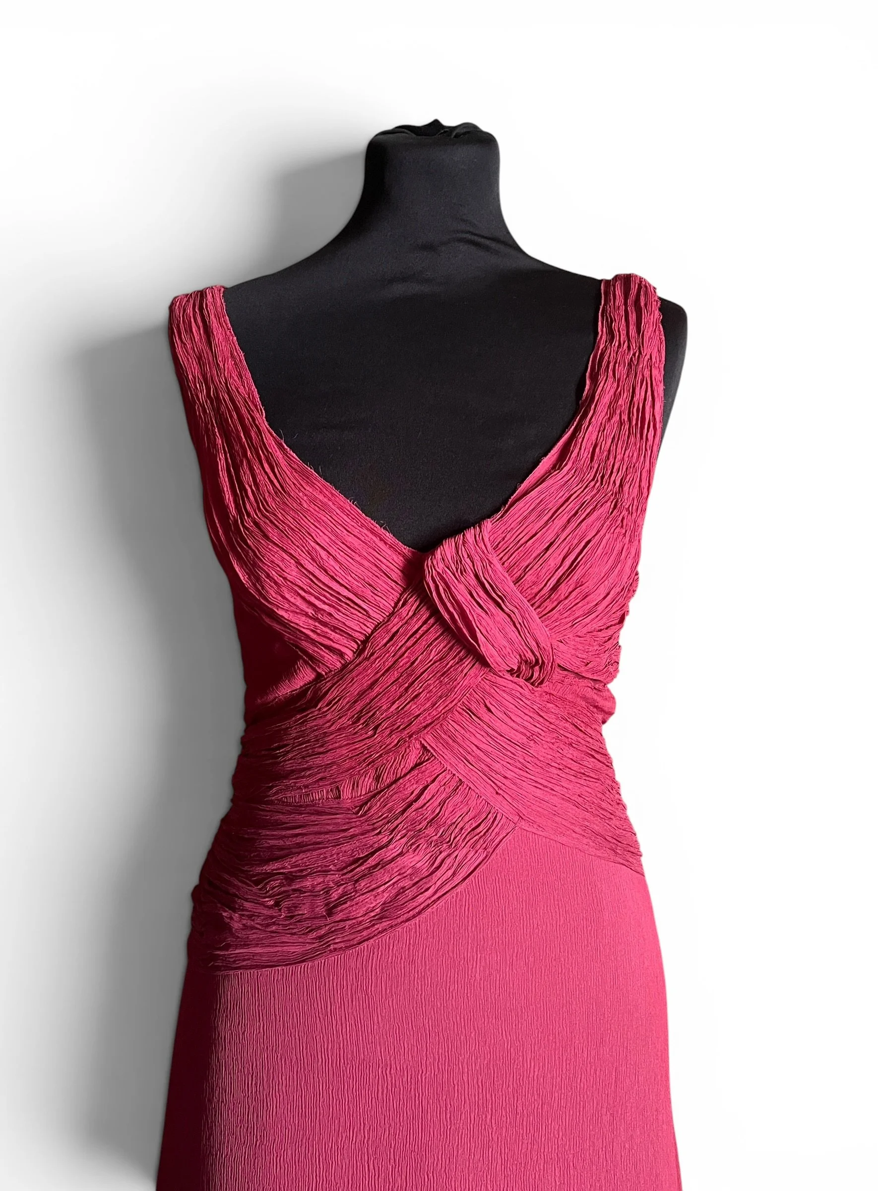 Prada Magenta Silk Draped Dress