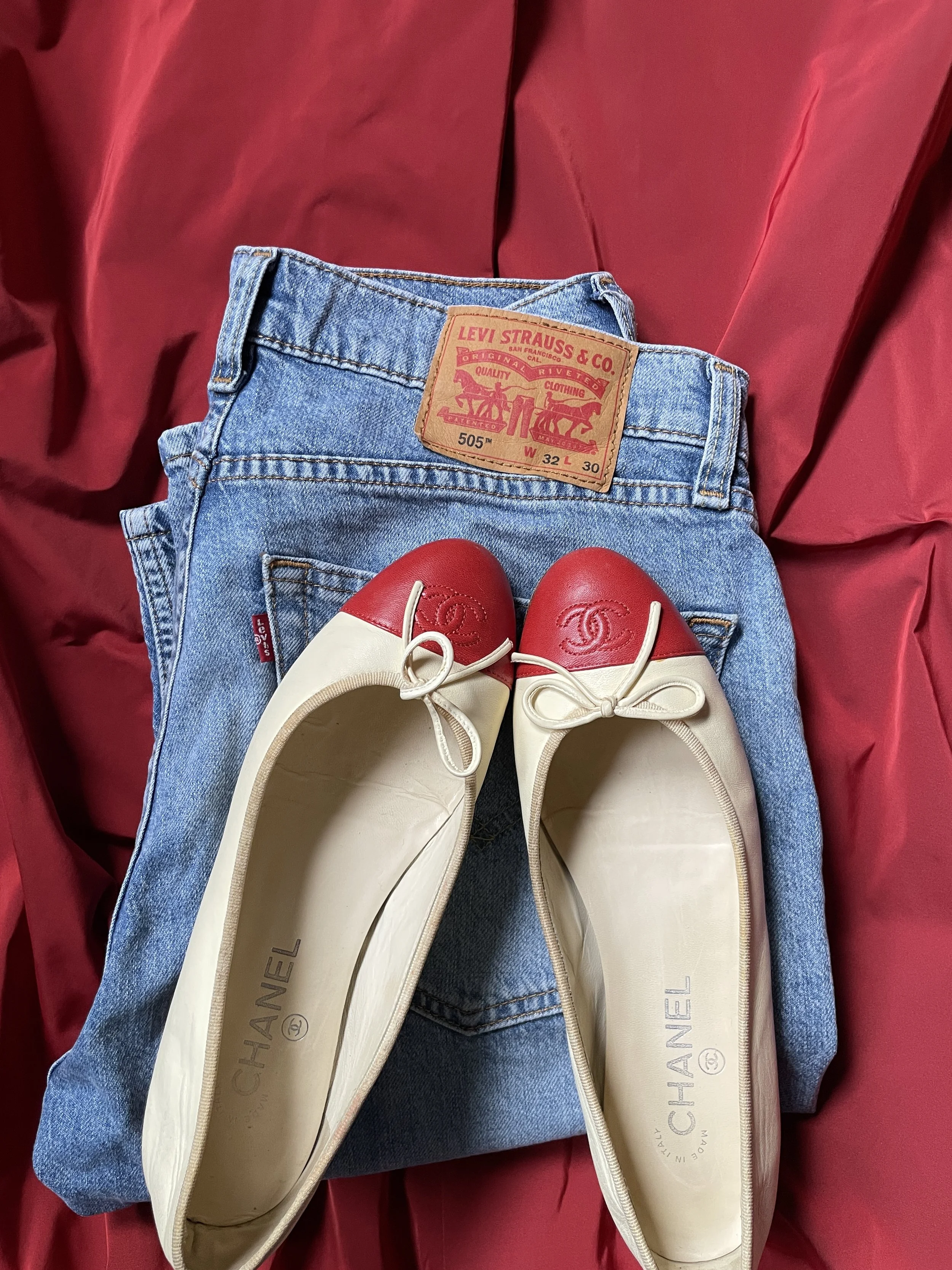 Chanel Bi-color Beige Ballet Flats.21.JPG