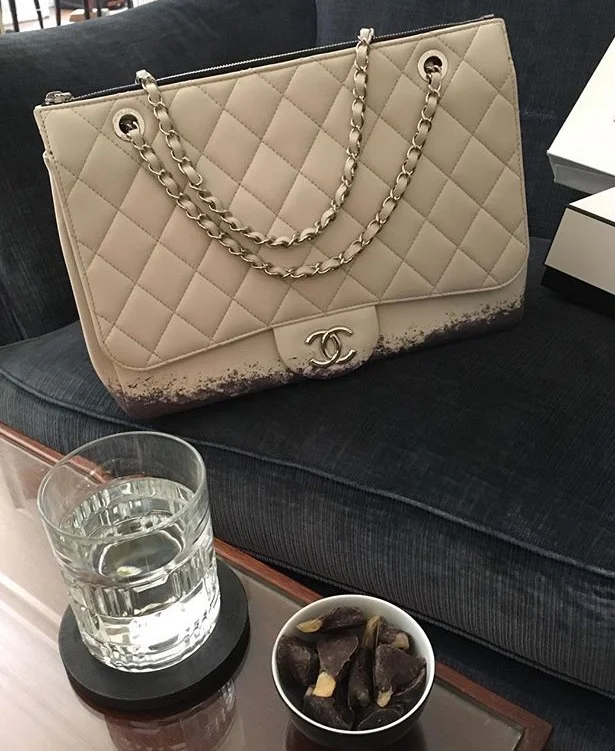 Chanel Flap Grey Splatter Handbag