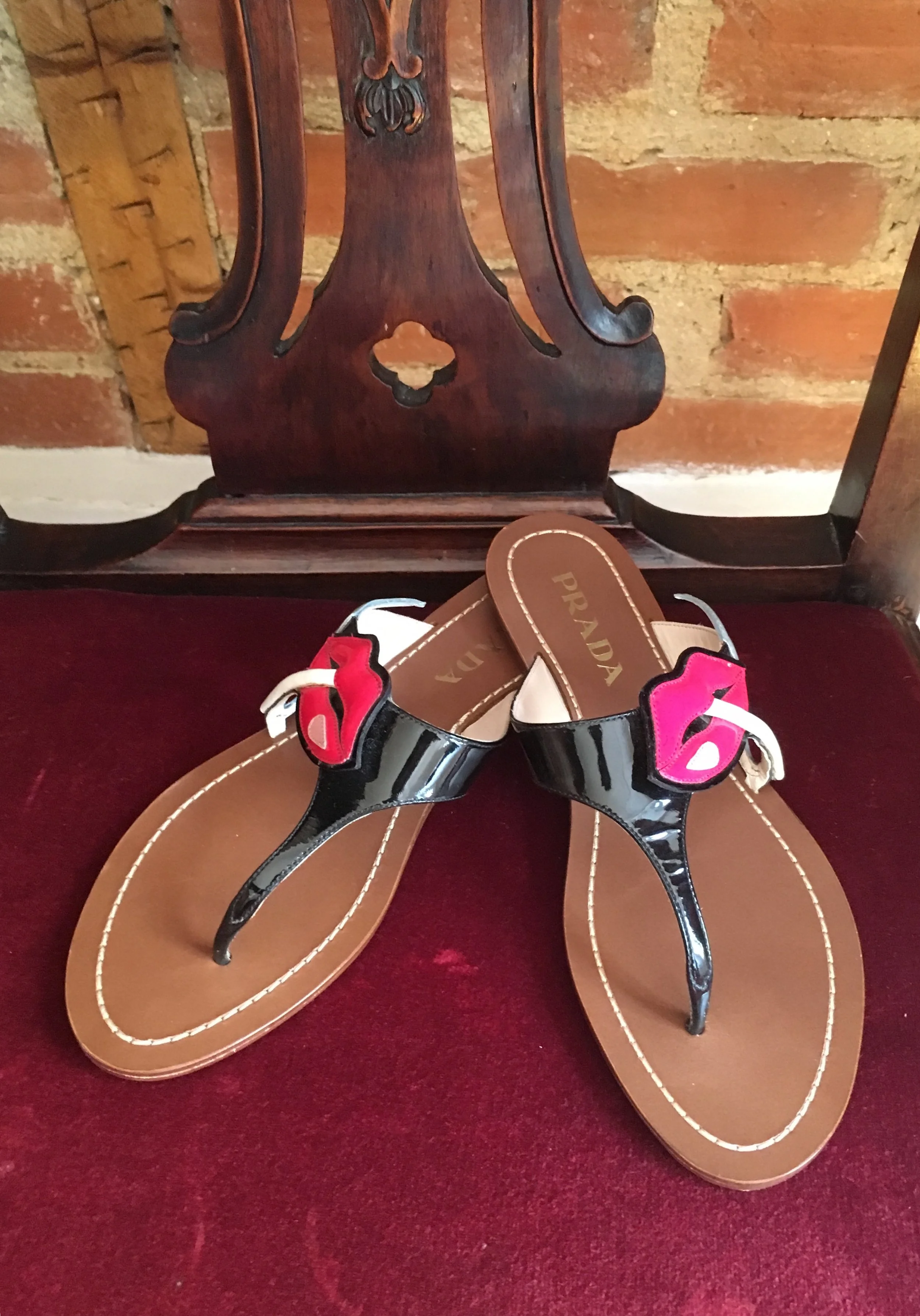Prada Smoking Lips Flats