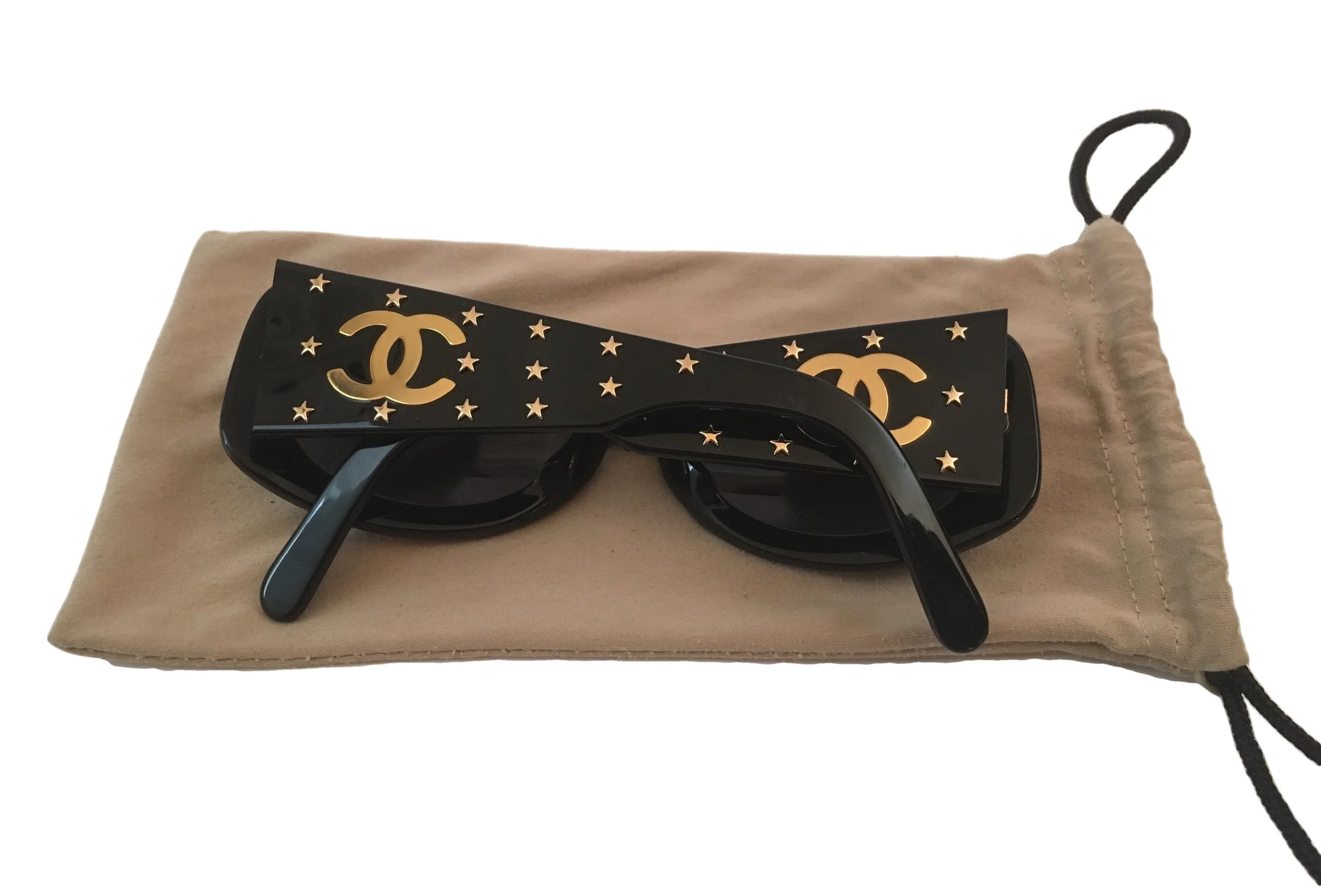 Rare Chanel 1990\'s Star Les Etoiles Studded CC Sunglasses Rare Chanel star studded sunnies — Mia Luxury Vintage main image 2