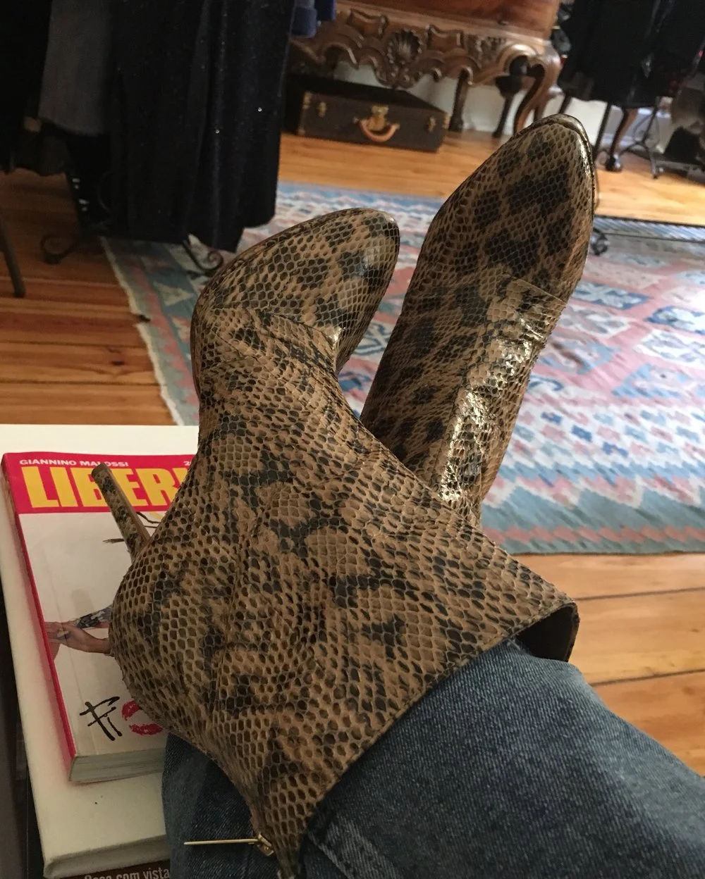 Jimmy Choo python ankle boots