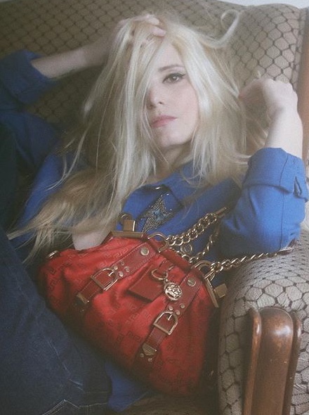 Versace Madonna Boston red handbag