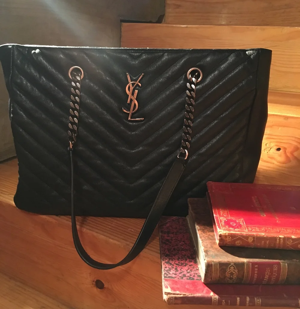 YSL Monogrammed Quilted Tote