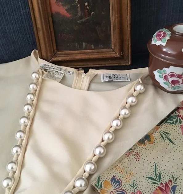 Valentino silk shirt with pearls