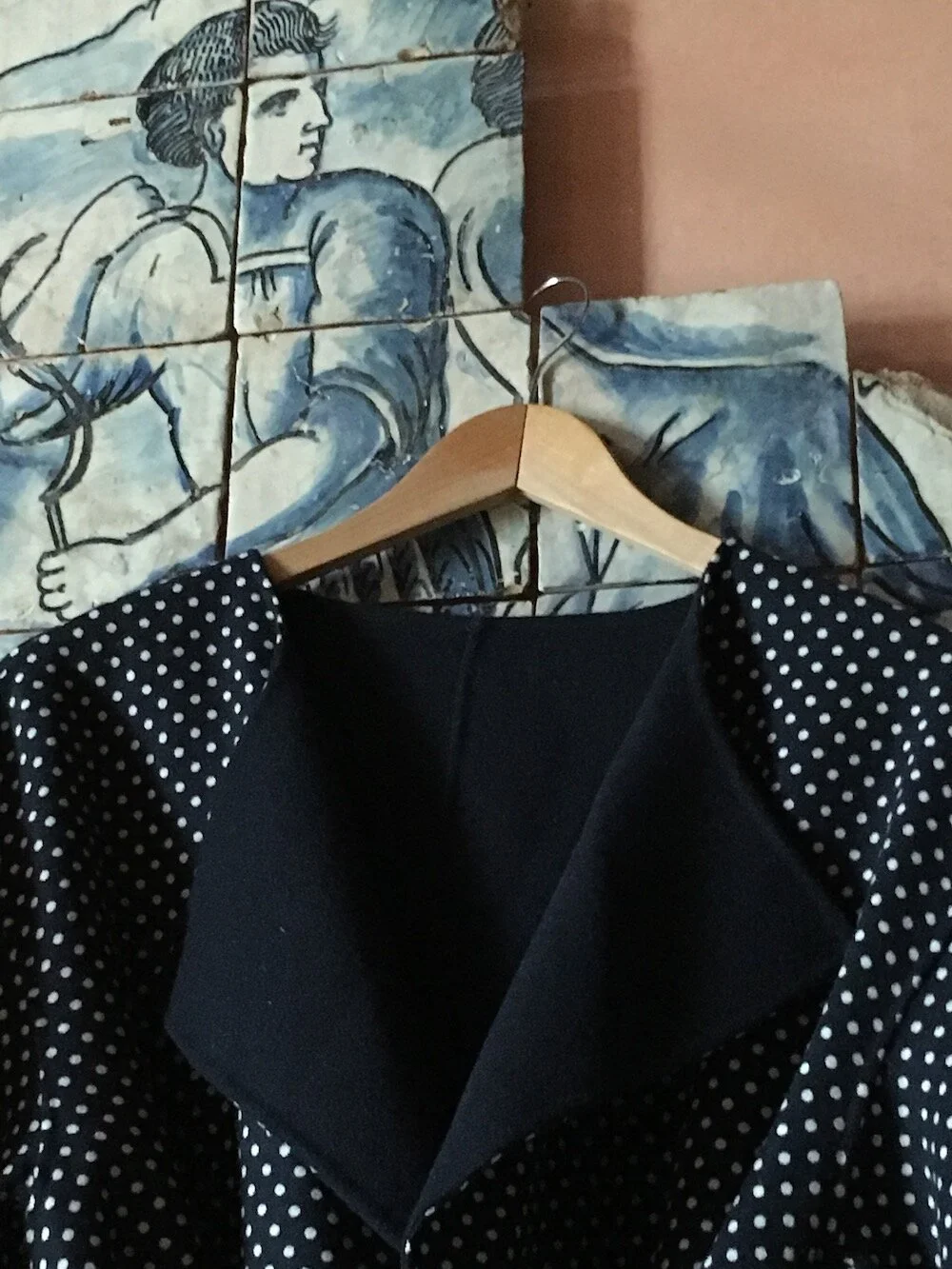 Max Mara Navy Wool Wrap Coat