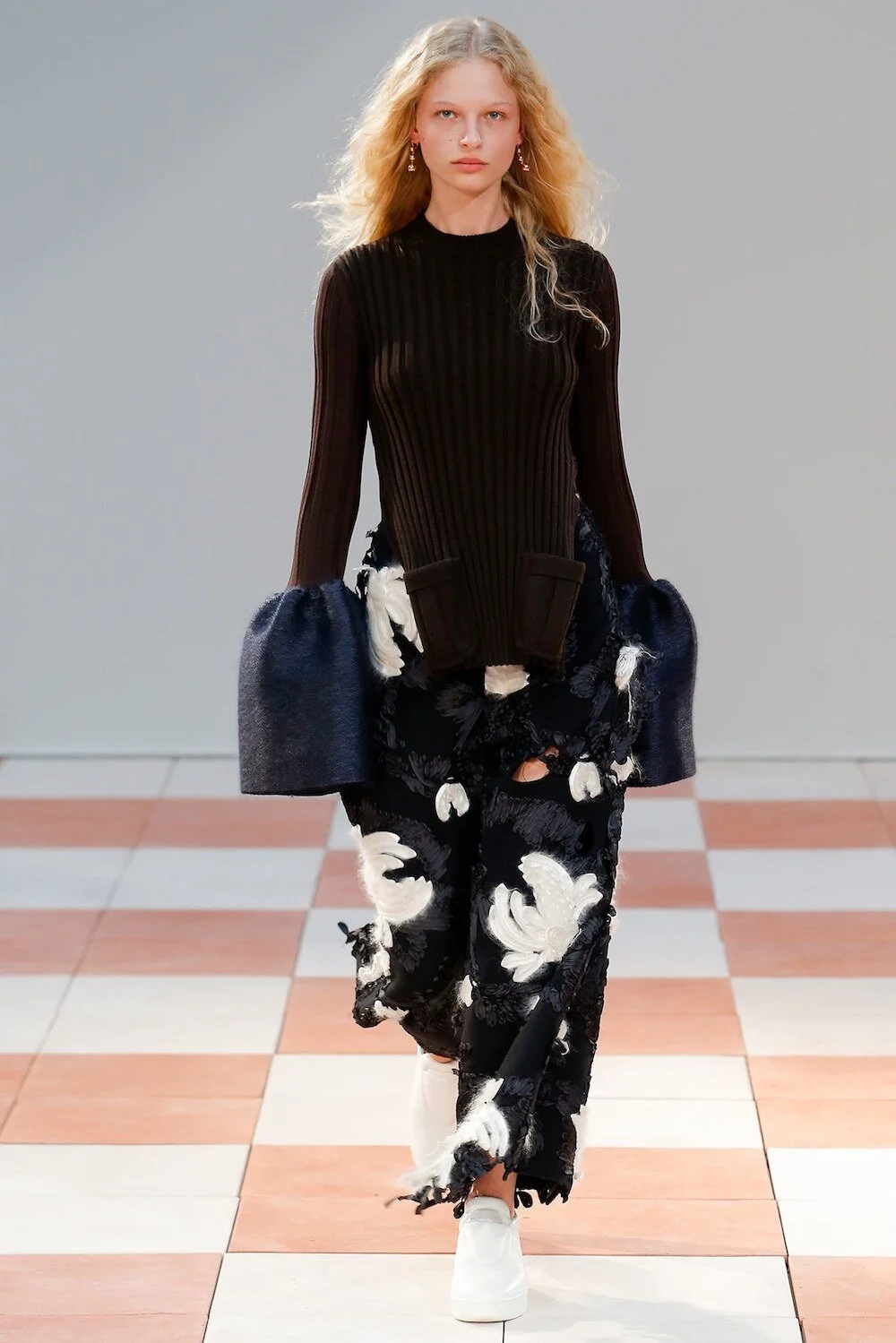 Celine Runway Burgundy BellSsleeve Jumper
