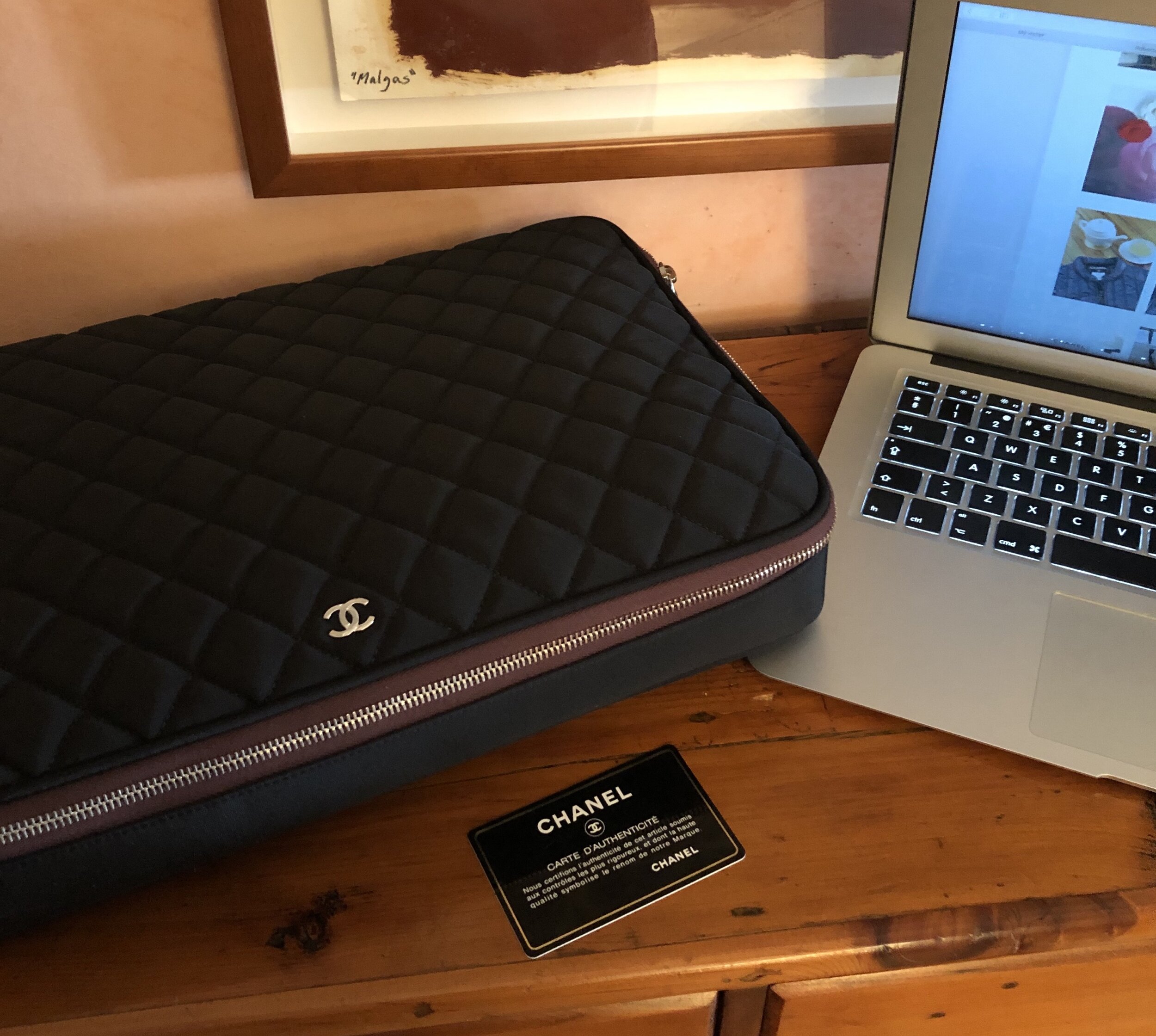 CHANEL, Accessories, Chanel Quilted Laptop Case