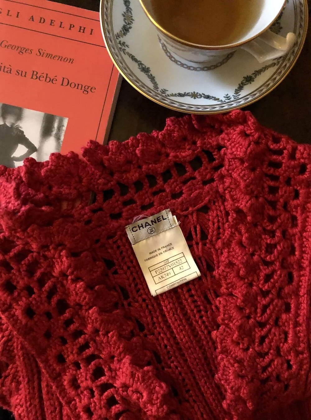 Chanel knitwear red cardigan
