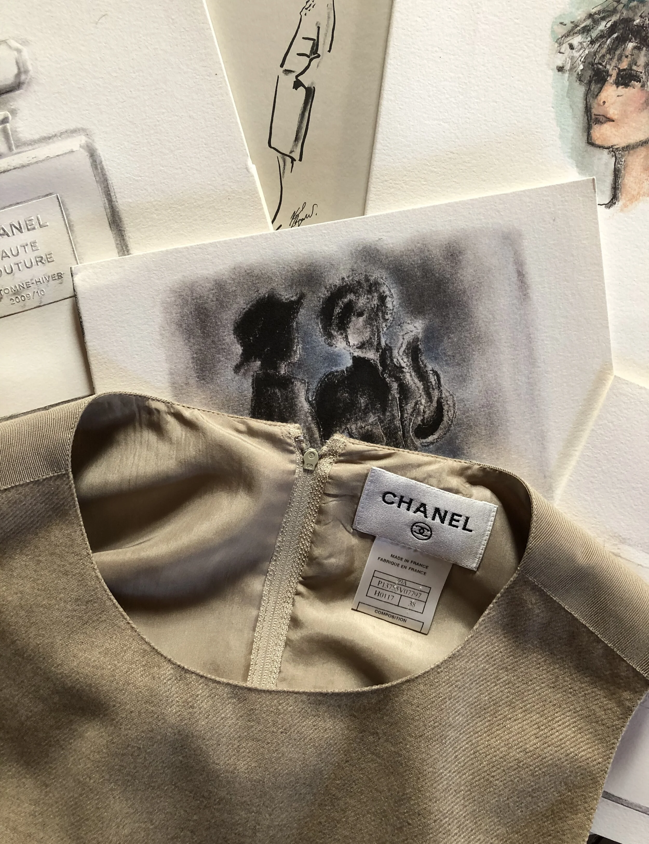 Chanel Vintage Beige Cashmere Dress