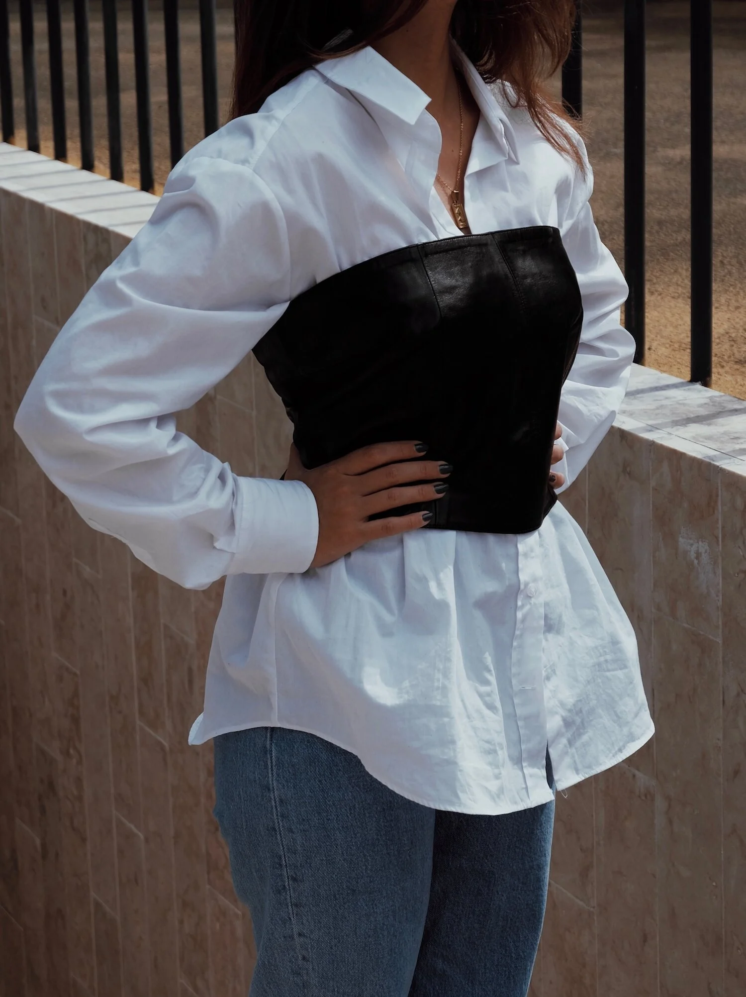 Jitrois Black Leather Corset