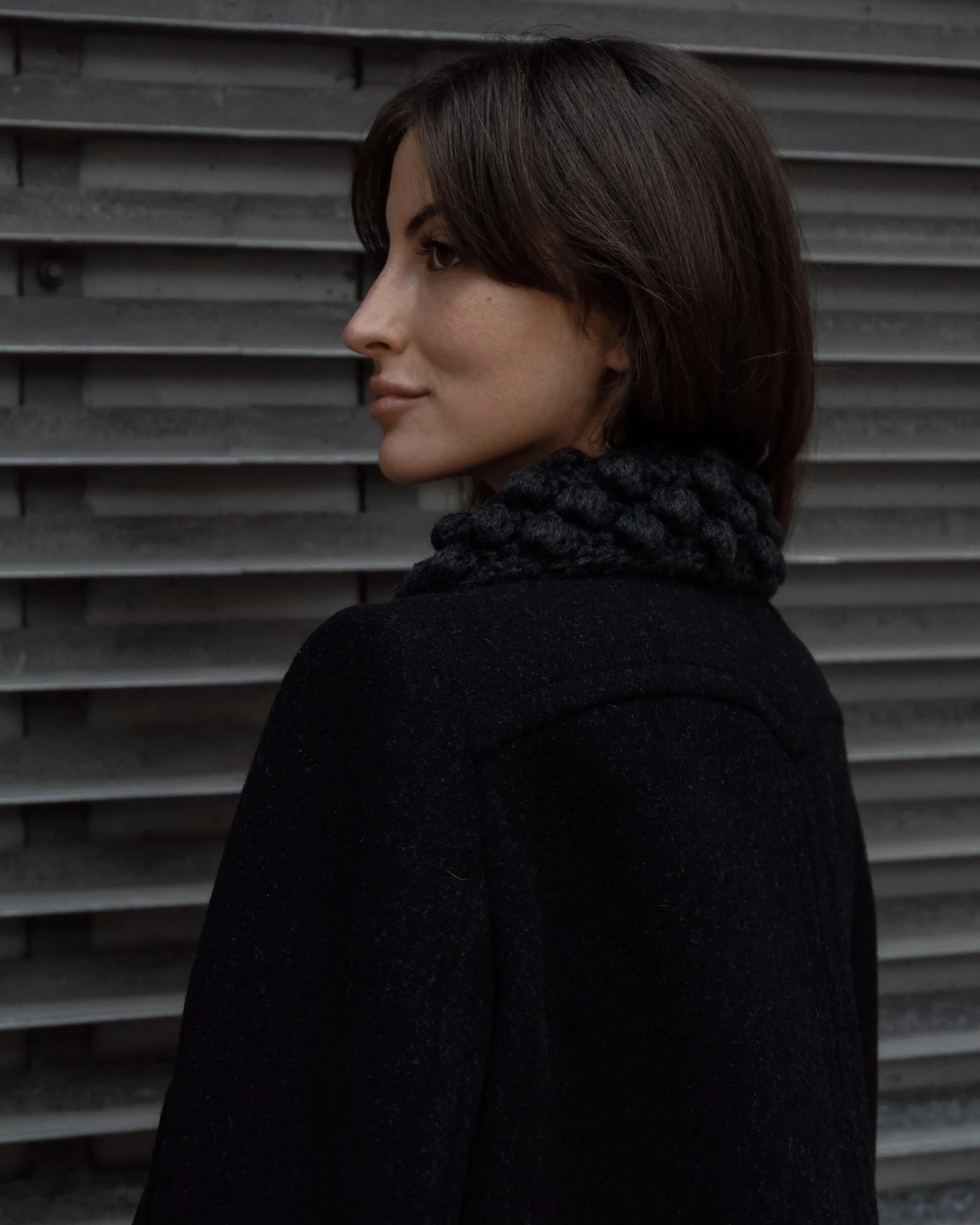 Prada Coat with Knitted Collar