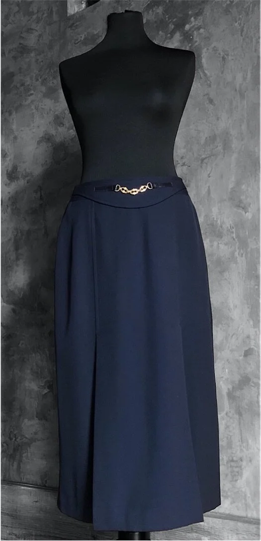 Celine Vintage Navy Wool Skirt
