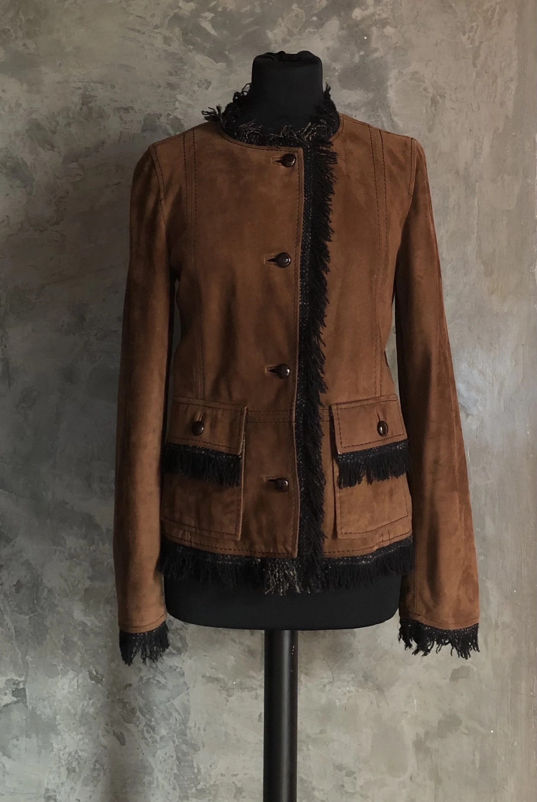 Dolce&amp;Gabbana Suede Frayed Jacket