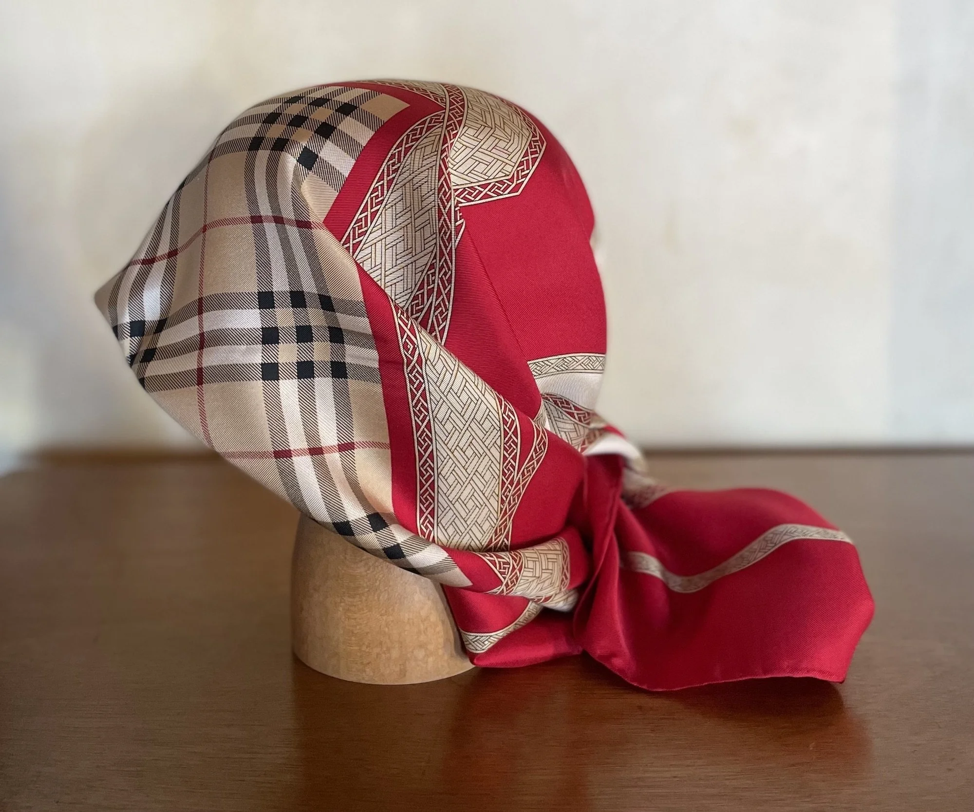 Burberry Red Silk Scarf
