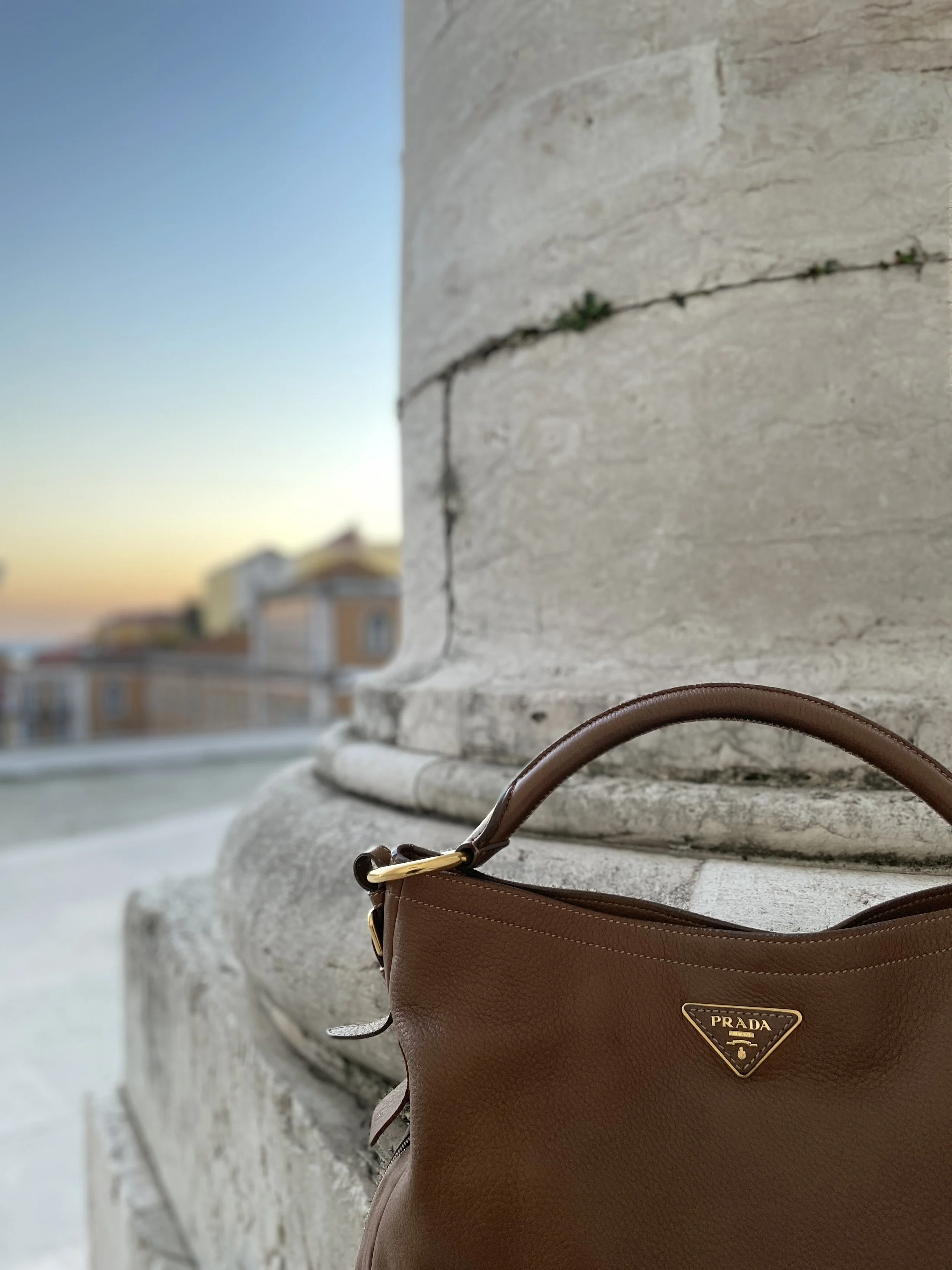 Prada Deerskin Camel Shoulder Bag — Mia Luxury Vintage