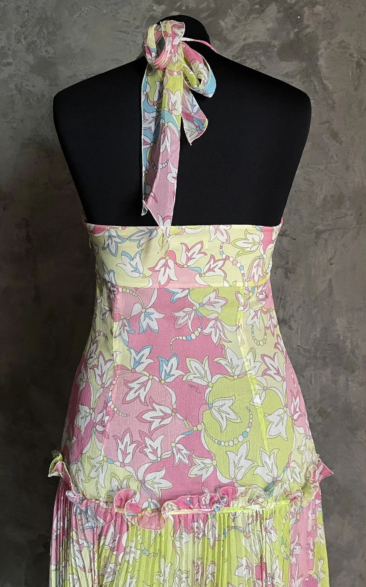 slim fit dress slacks 1960s Emilio Pucci Pink & Black Floral Printed Silk Jersey Halter Dres –  Shrimpton Couture main image 0