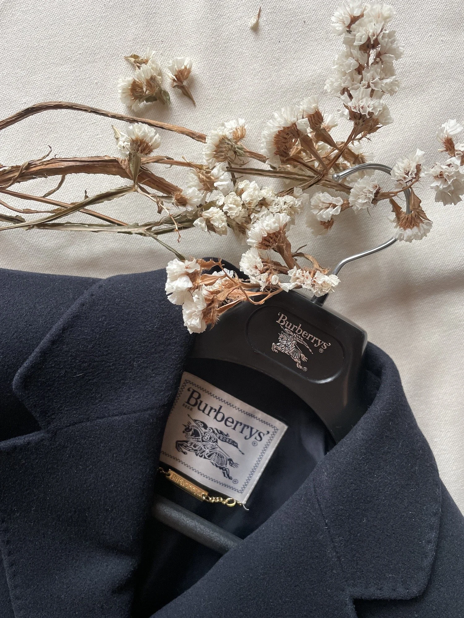 Burberry Navy Wool Long Coat