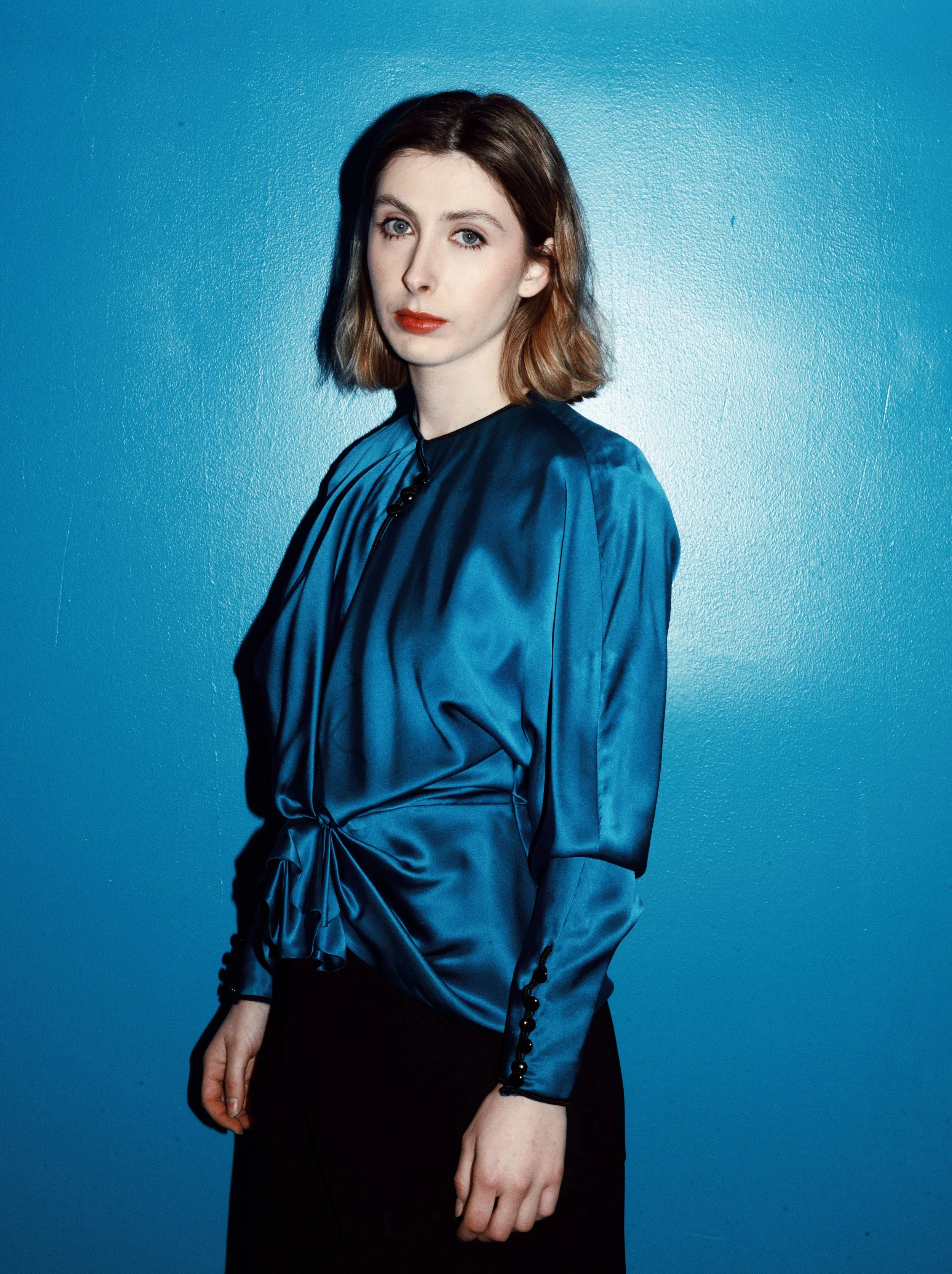 Vintage Sartorial Blue Silk Blouse