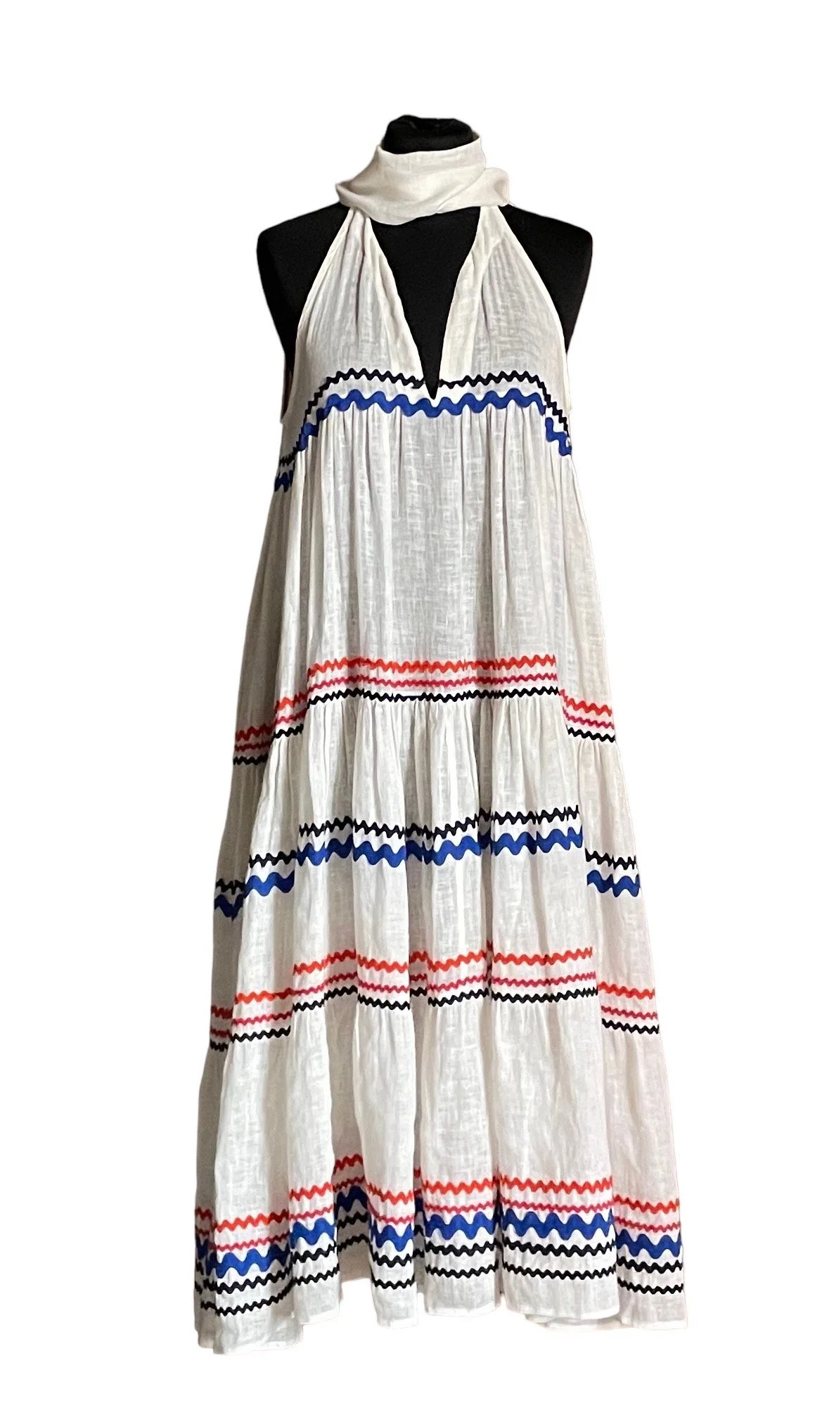 chinese dress ladies Lisa Marie Fernandez Women's The Column Dress, Lavender Sorrento, Linen | Size: 4/L
